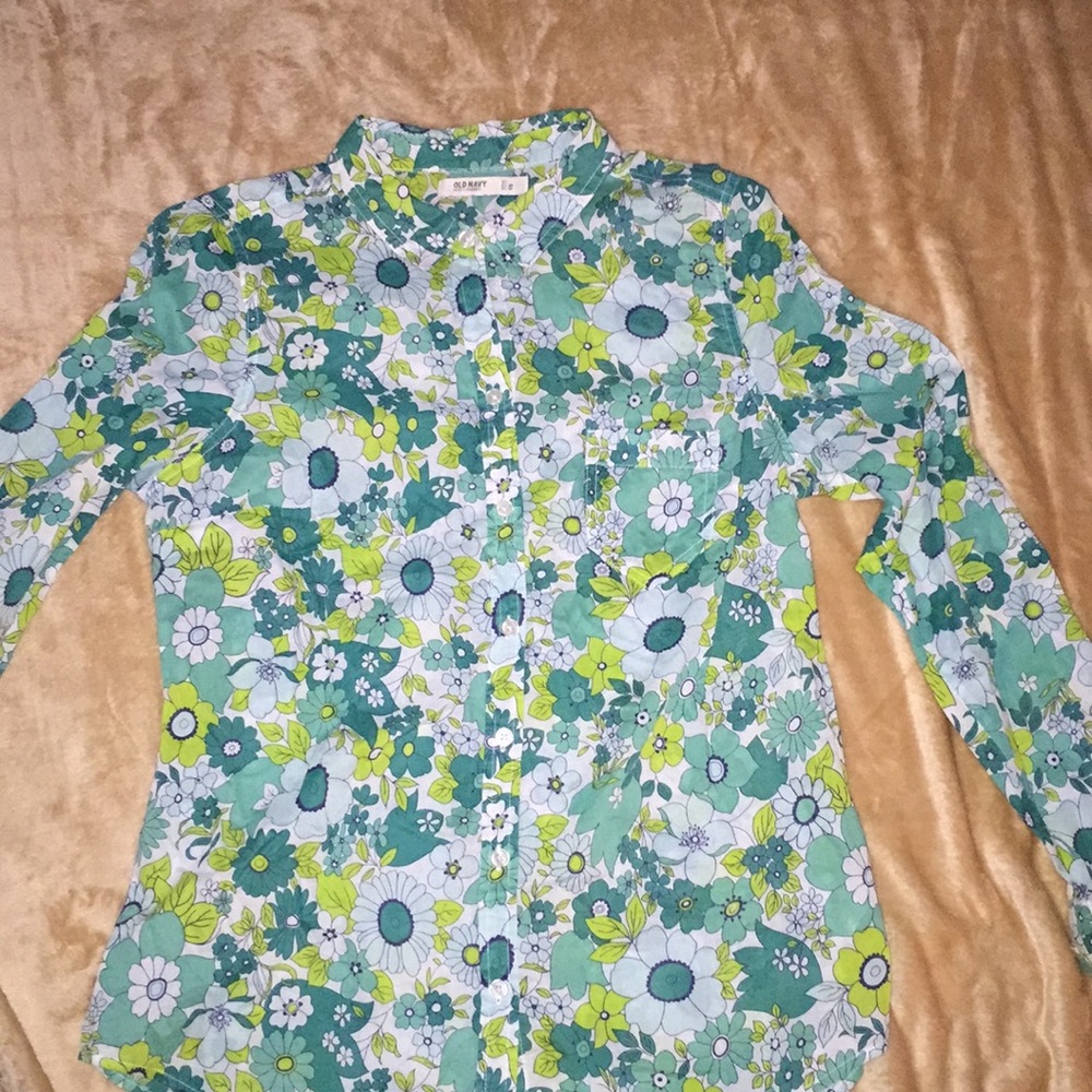 Old navy sheer long sleeve button down sz S